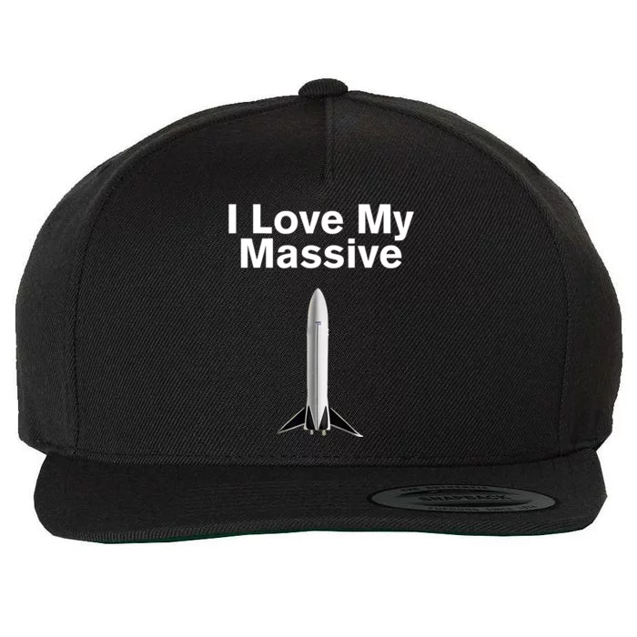 Elon Musk Wearing I Love Massive Rocket Starship Wool Snapback Cap