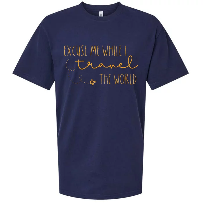 Excuse Me While I Travel The World Sueded Cloud Jersey T-Shirt