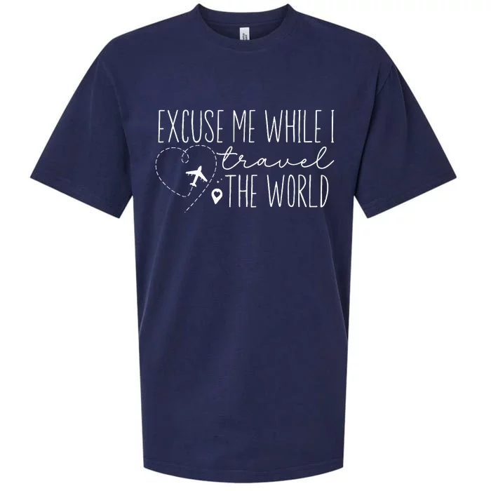 Excuse Me While I Travel The World Sueded Cloud Jersey T-Shirt