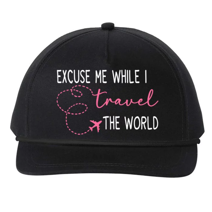 Excuse Me While I Travel The World Snapback Five-Panel Rope Hat