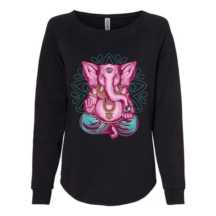 Elephant Meditating Yoga Meditation Dala Gift Womens California Wash Sweatshirt