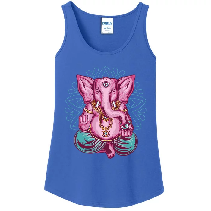 Elephant Meditating Yoga Meditation Dala Gift Ladies Essential Tank