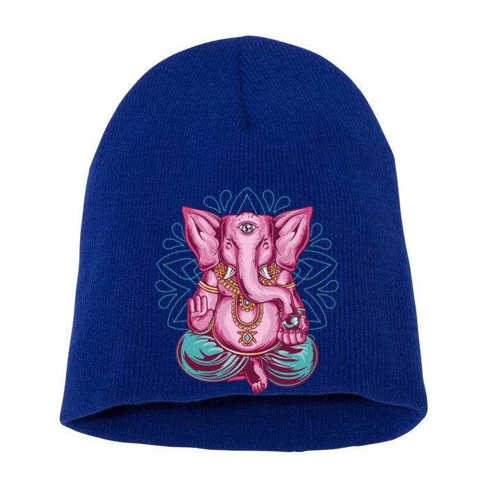 Elephant Meditating Yoga Meditation Dala Gift Short Acrylic Beanie