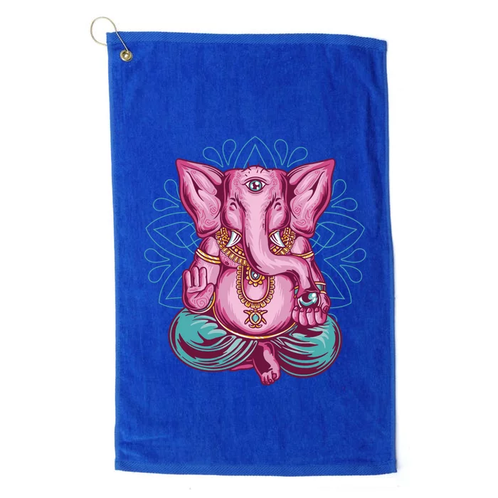 Elephant Meditating Yoga Meditation Dala Gift Platinum Collection Golf Towel