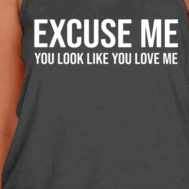 Excuse Me You Look Like You Love Me Women's Knotted Racerback Tank