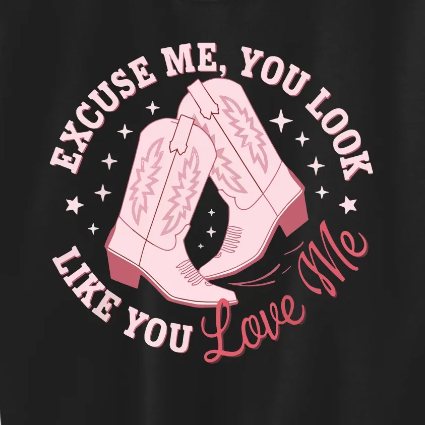 Excuse Me You Look Like You Love Me Funny Boots Apparel Kids Sweatshirt