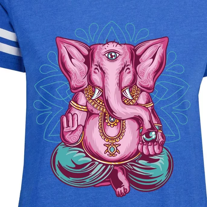 Elephant Meditating Yoga Meditation Dala Meaningful Gift Enza Ladies Jersey Football T-Shirt