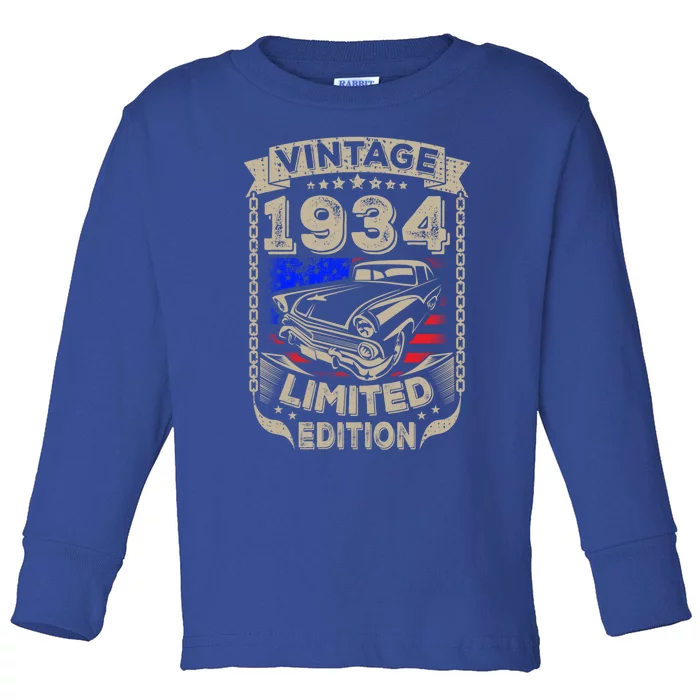 Eighty Nine 1934 90Th 90 Years Old Birthday Gift Grandpa Dad Gift Toddler Long Sleeve Shirt