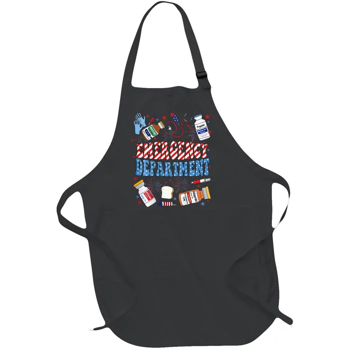 Er Nurse 4th July Emergency Department Er Nurse Graduation Full-Length Apron With Pocket