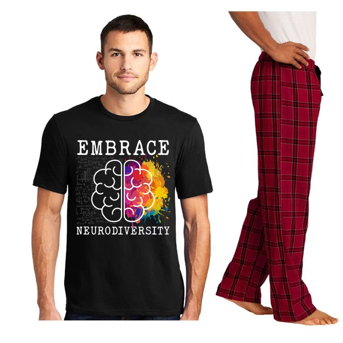 Embrace Neurodiversity Autism Adhd Asd Rainbow Brain Gift Pajama Set