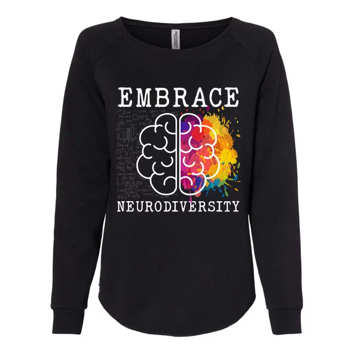 Embrace Neurodiversity Autism Adhd Asd Rainbow Brain Gift Womens California Wash Sweatshirt