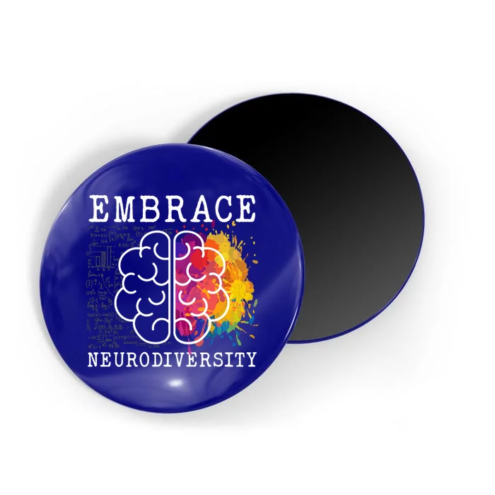 Embrace Neurodiversity Autism Adhd Asd Rainbow Brain Gift Magnet