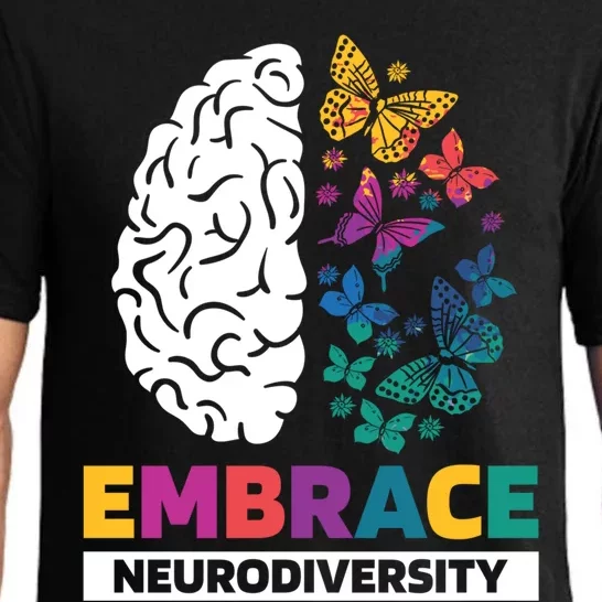 Embrace Neurodiversity Autism Adhd Asd Rainbow Brain Funny Gift Pajama Set