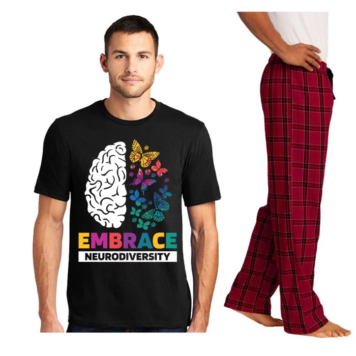 Embrace Neurodiversity Autism Adhd Asd Rainbow Brain Funny Gift Pajama Set