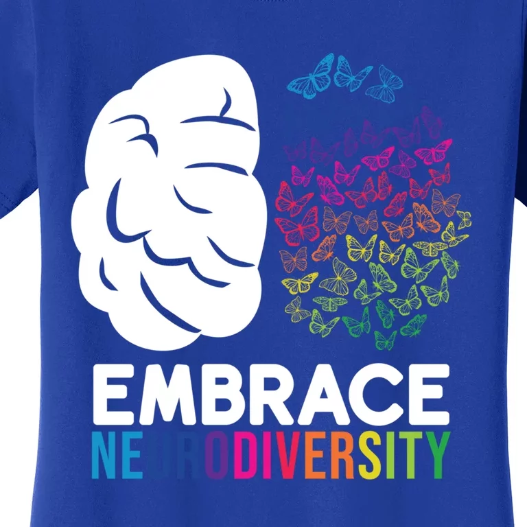 Embrace Neurodiversity Autism Adhd Asd Rainbow Brain Gift Women's T-Shirt