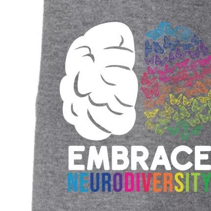 Embrace Neurodiversity Autism Adhd Asd Rainbow Brain Gift Doggie 3-End Fleece Hoodie