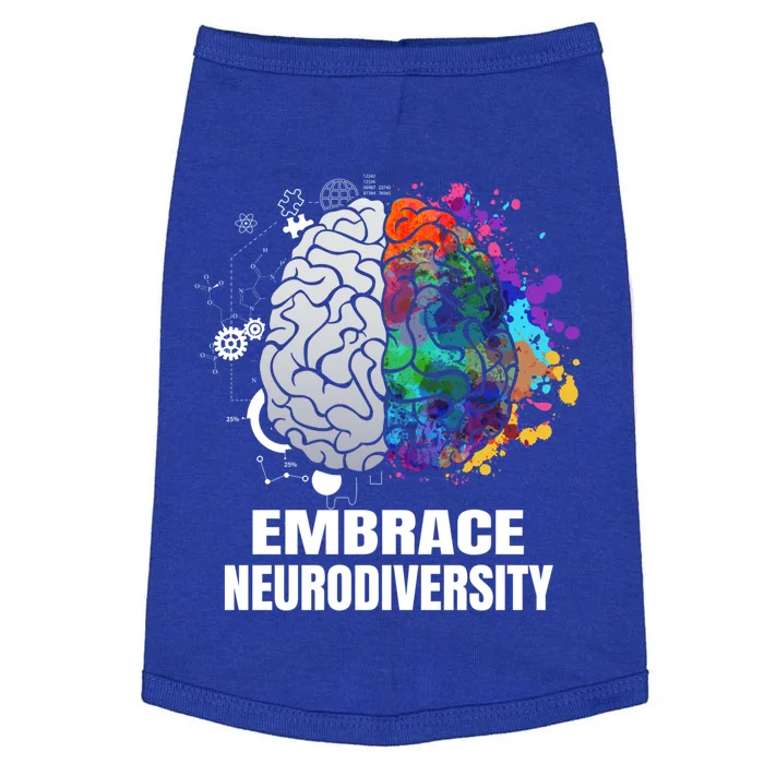 Embrace Neurodiversity Autism Adhd Asd Rainbow Brain Gift Doggie Tank