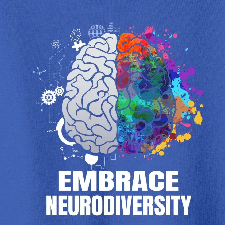 Embrace Neurodiversity Autism Adhd Asd Rainbow Brain Gift Toddler T-Shirt