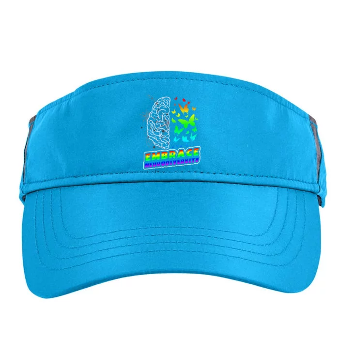 Embrace Neurodiversity Autism Adhd Asd Rainbow Brain Cool Gift Adult Drive Performance Visor