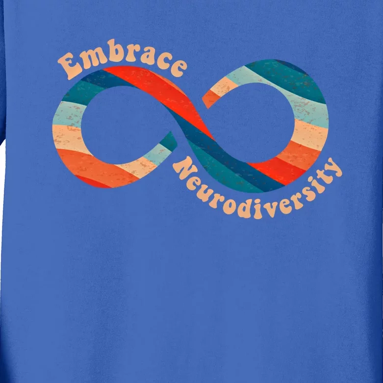 Embrace Neurodiversity Autism Awareness Spectrum Disorder Gift Kids Long Sleeve Shirt