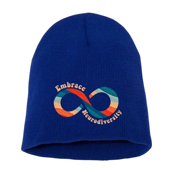 Embrace Neurodiversity Autism Awareness Spectrum Disorder Gift Short Acrylic Beanie