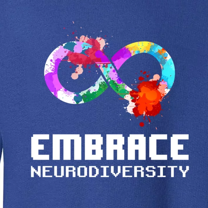 Embrace Neurodiversity Autism Adhd Asd Rainbow Brain Gift Toddler Sweatshirt