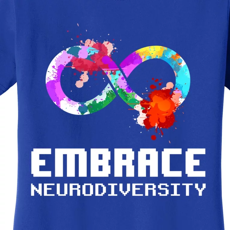 Embrace Neurodiversity Autism Adhd Asd Rainbow Brain Gift Women's T-Shirt