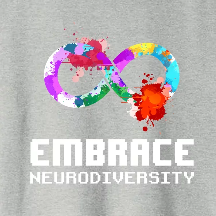 Embrace Neurodiversity Autism Adhd Asd Rainbow Brain Gift Women's Crop Top Tee