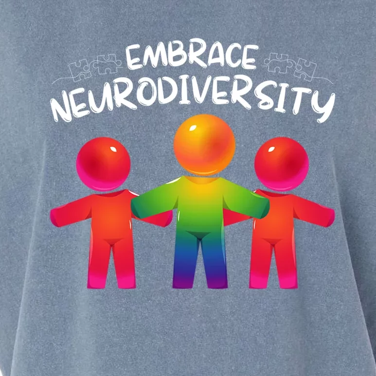 Embrace Neurodiversity Autism Neurodivergent Awareness Garment-Dyed Women's Muscle Tee