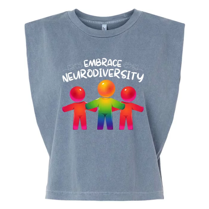 Embrace Neurodiversity Autism Neurodivergent Awareness Garment-Dyed Women's Muscle Tee