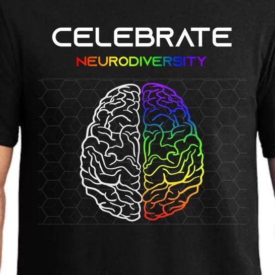 Embrace Neurodiversity Autism Adhd Asd Rainbow Brain Gift Pajama Set