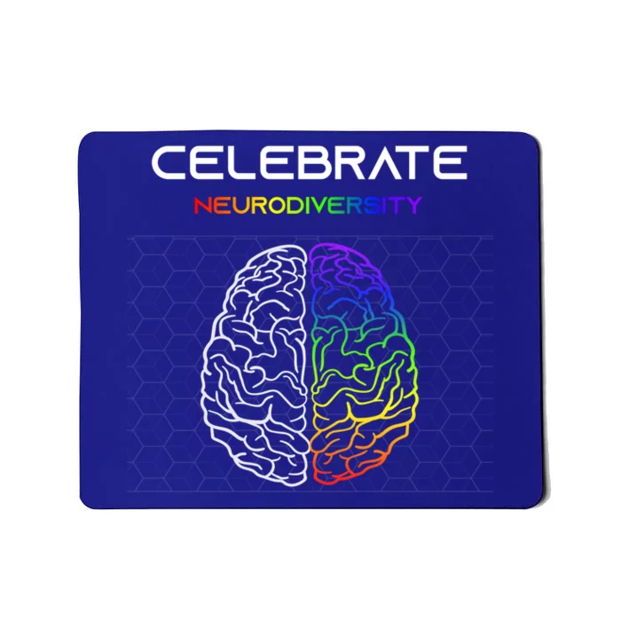 Embrace Neurodiversity Autism Adhd Asd Rainbow Brain Gift Mousepad