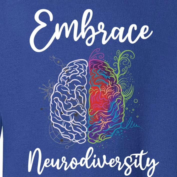 Embrace Neurodiversity Autism Adhd Asd Rainbow Brain Cute Gift Toddler Sweatshirt