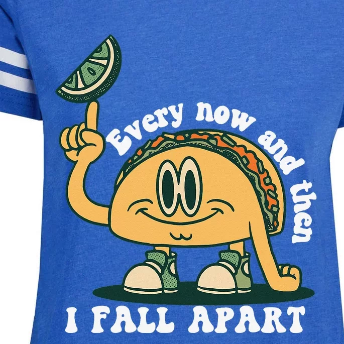 Every Now and Then I Fall Apart Taco Enza Ladies Jersey Football T-Shirt