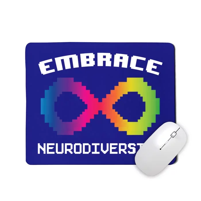 Embrace Neurodiversity Autism Adhd Asd Rainbow Brain Gift Mousepad