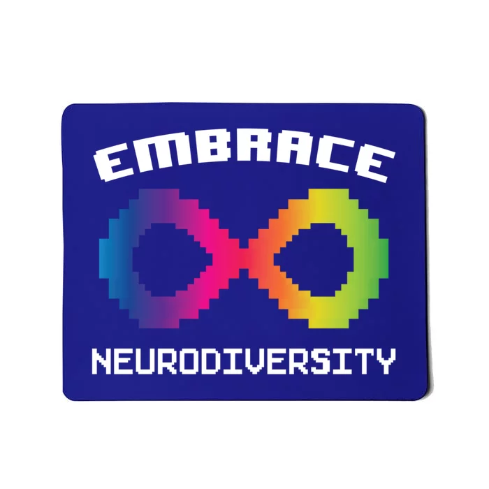 Embrace Neurodiversity Autism Adhd Asd Rainbow Brain Gift Mousepad