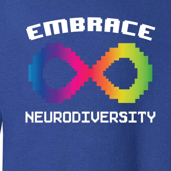 Embrace Neurodiversity Autism Adhd Asd Rainbow Brain Gift Toddler Sweatshirt