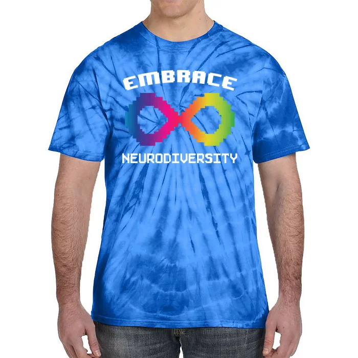 Embrace Neurodiversity Autism Adhd Asd Rainbow Brain Gift Tie-Dye T-Shirt