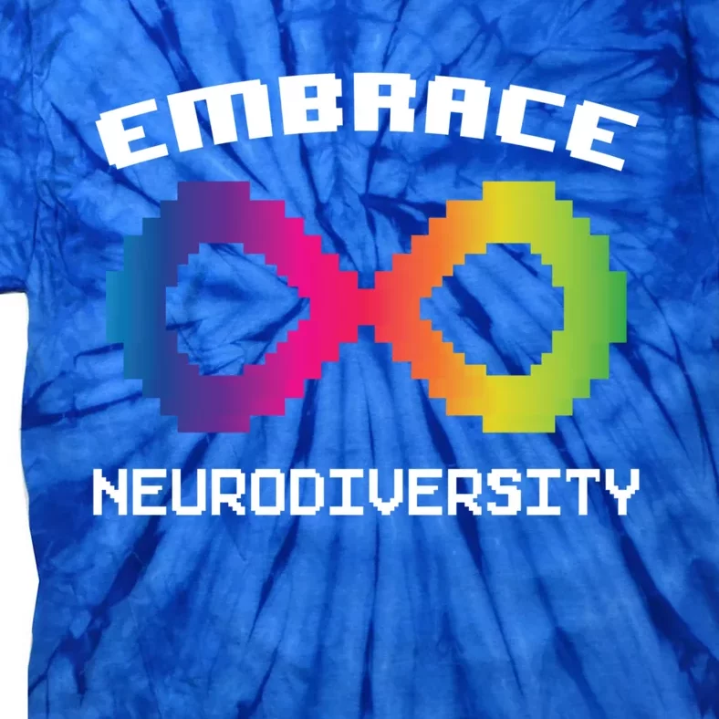 Embrace Neurodiversity Autism Adhd Asd Rainbow Brain Gift Tie-Dye T-Shirt