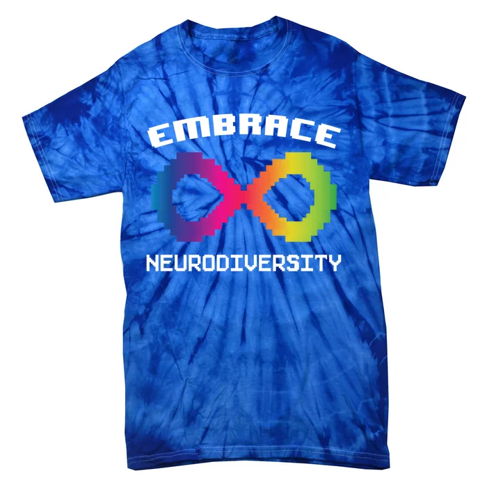 Embrace Neurodiversity Autism Adhd Asd Rainbow Brain Gift Tie-Dye T-Shirt