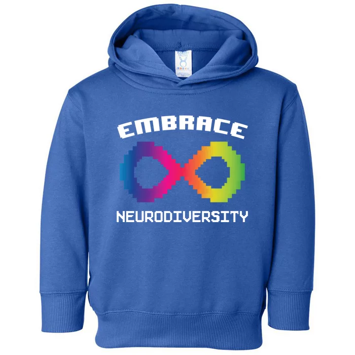 Embrace Neurodiversity Autism Adhd Asd Rainbow Brain Gift Toddler Hoodie