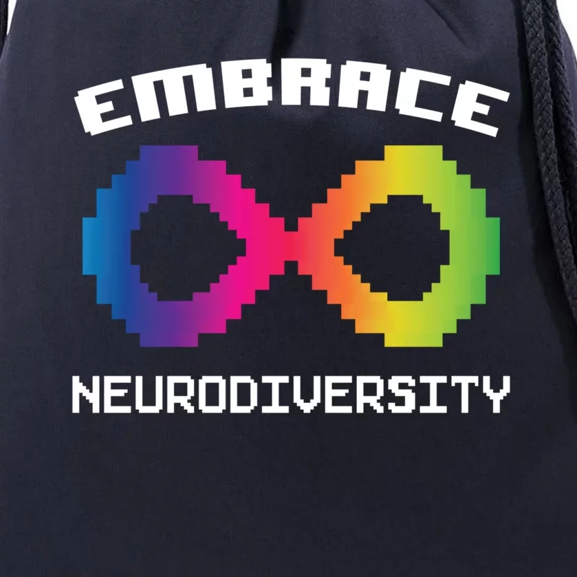 Embrace Neurodiversity Autism Adhd Asd Rainbow Brain Gift Drawstring Bag