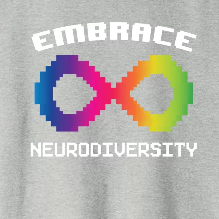 Embrace Neurodiversity Autism Adhd Asd Rainbow Brain Gift Women's Crop Top Tee