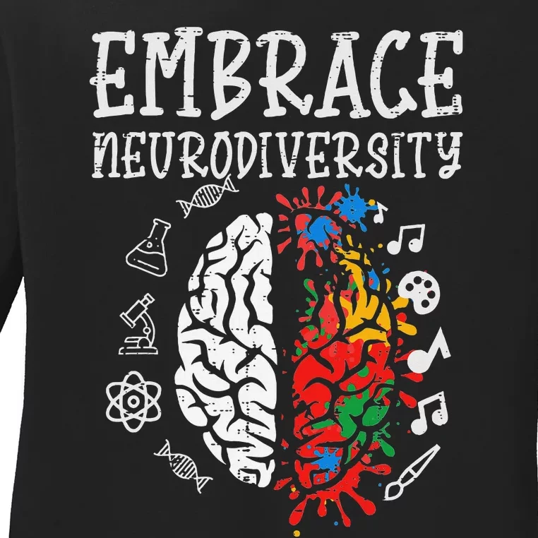 Embrace Neurodiversity Autism Awareness Asd Ladies Long Sleeve Shirt