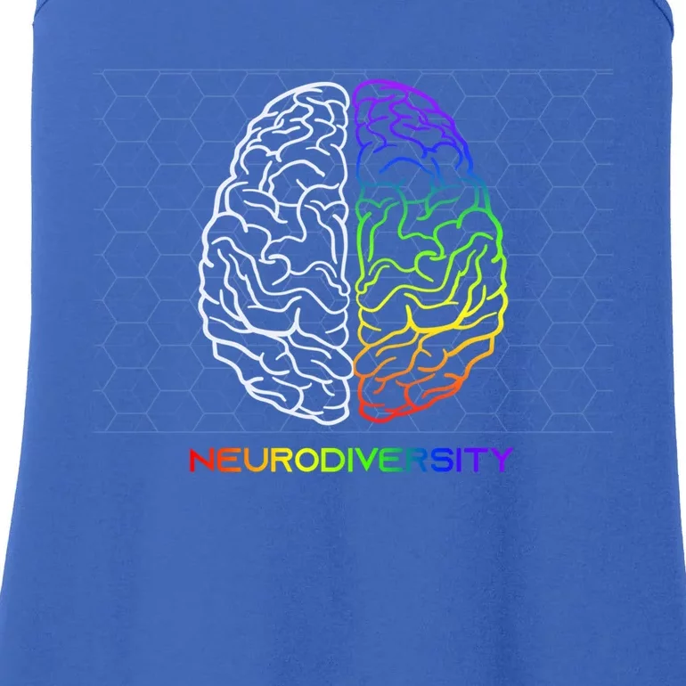 Embrace Neurodiversity Autism Adhd Asd Rainbow Brain Meaningful Gift Ladies Essential Tank