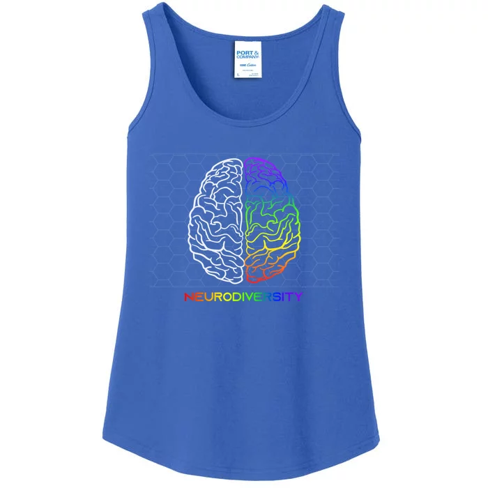 Embrace Neurodiversity Autism Adhd Asd Rainbow Brain Meaningful Gift Ladies Essential Tank