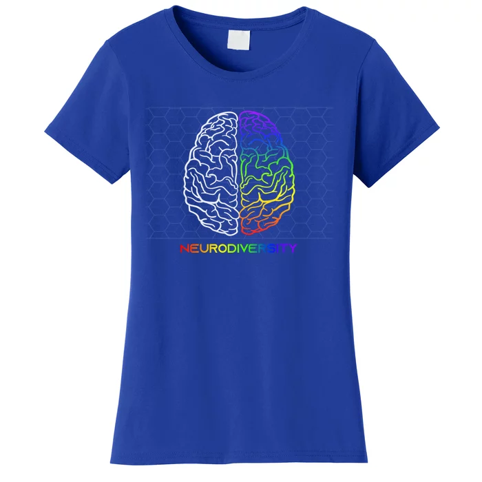 Embrace Neurodiversity Autism Adhd Asd Rainbow Brain Meaningful Gift Women's T-Shirt