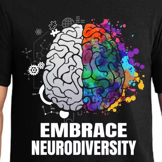 Embrace Neurodiversity Autism Adhd Asd Rainbow Brain Gift Pajama Set