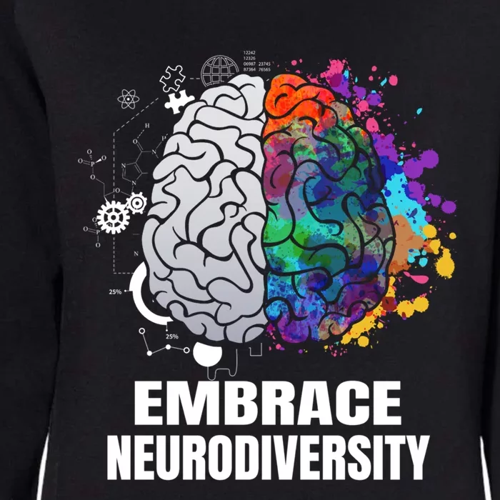 Embrace Neurodiversity Autism Adhd Asd Rainbow Brain Gift Womens California Wash Sweatshirt