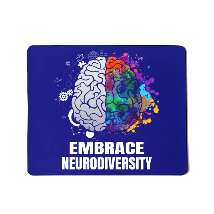 Embrace Neurodiversity Autism Adhd Asd Rainbow Brain Gift Mousepad